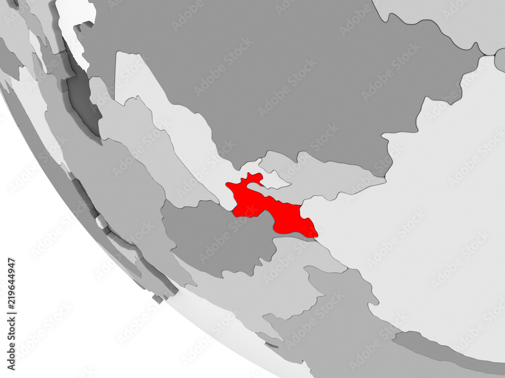 Fototapeta premium Map of Tajikistan in red