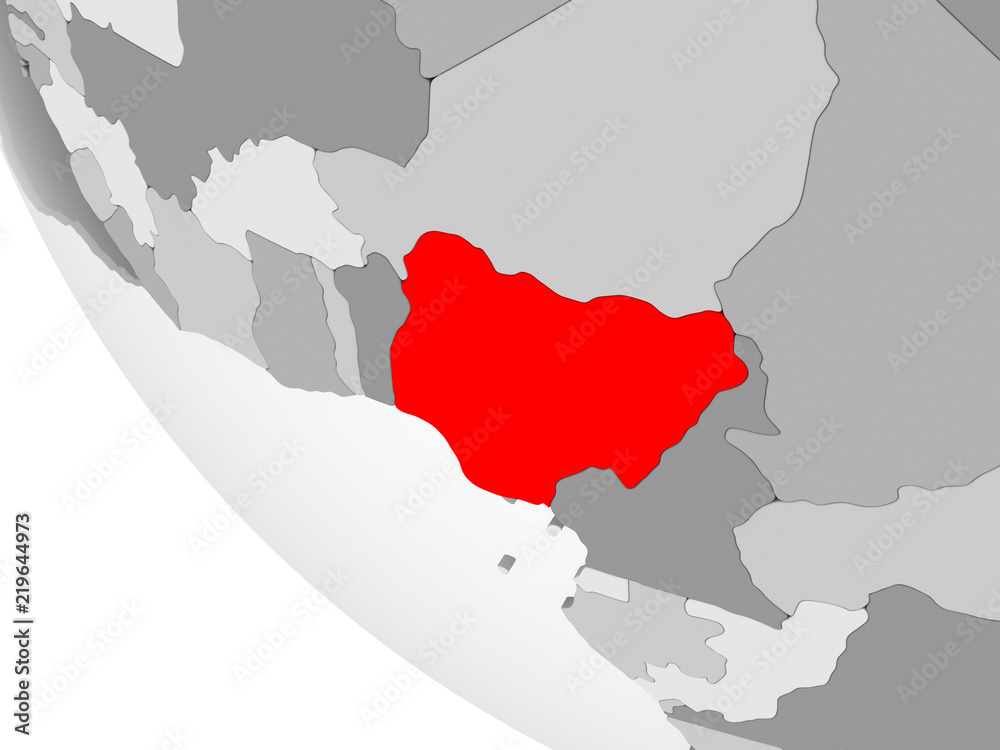 Fototapeta premium Map of Nigeria in red