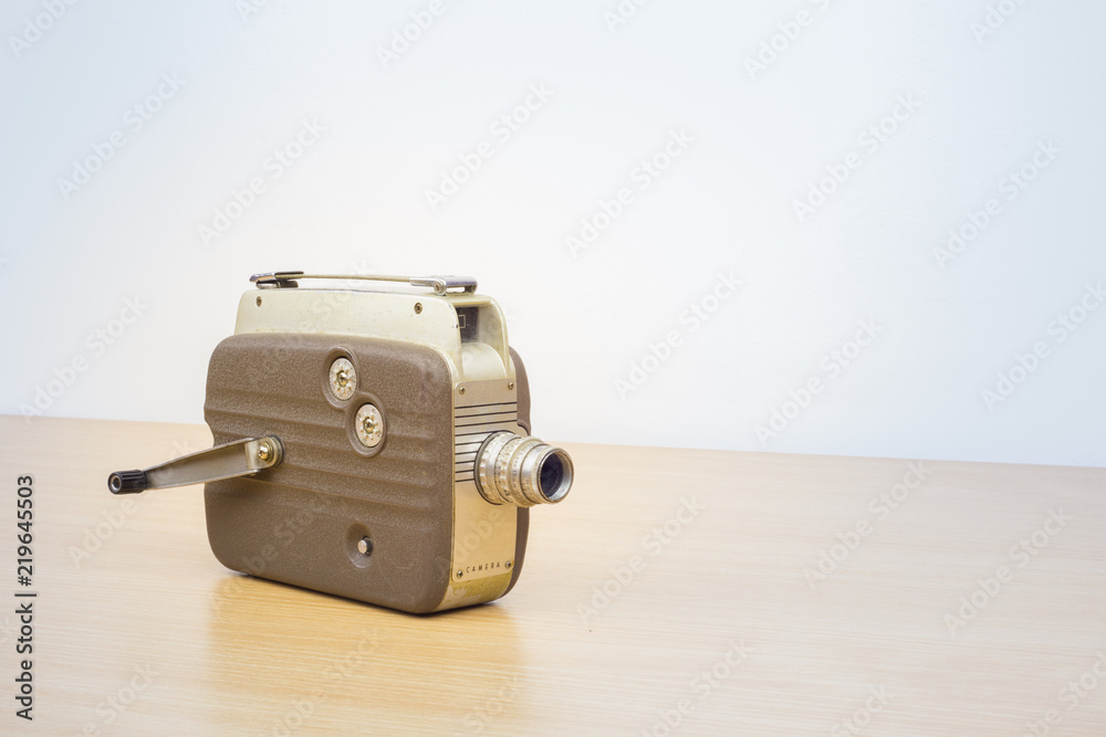 Flat lay photography of old film editing method. Vintage equipment