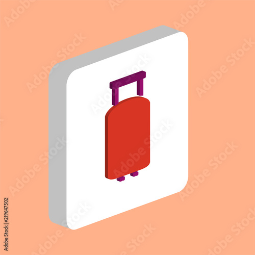 Suitcase Simple vector icon. Illustration symbol design template for web mobile UI element. Perfect color isometric pictogram on 3d white square. Suitcase icons for your business project