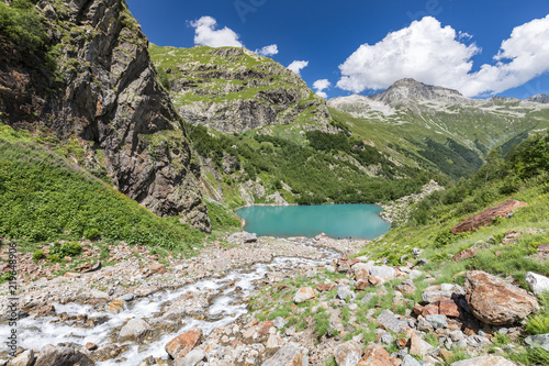 Alpine lake  Turie . Dombay. Caucasus. Russia