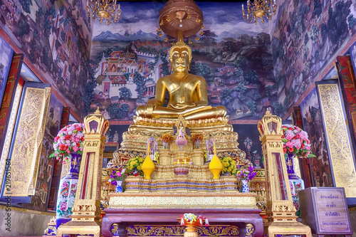 One landmark of Wat Bowon Niwet Temple Ratchaworawihan in Bangkok, Thailand. A place everyone in every religion can be viewed. photo