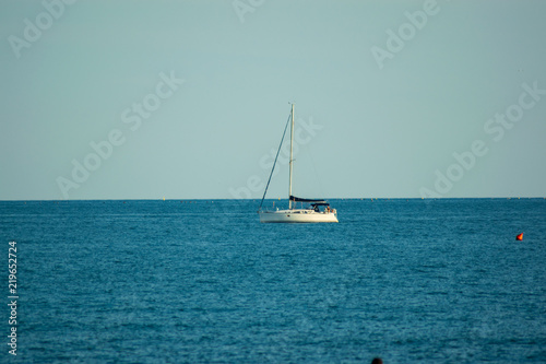 Picture of an yacht floating on the sea 