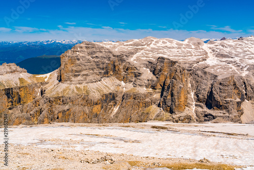 Beautiful landscape of Sella Group of The beautiful Dolomites