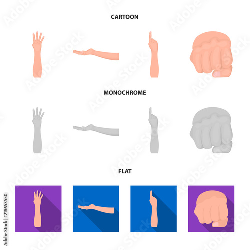 Sign Language cartoon,flat,monochrome icons in set collection for design.Emotional part of communication vector symbol stock web illustration.