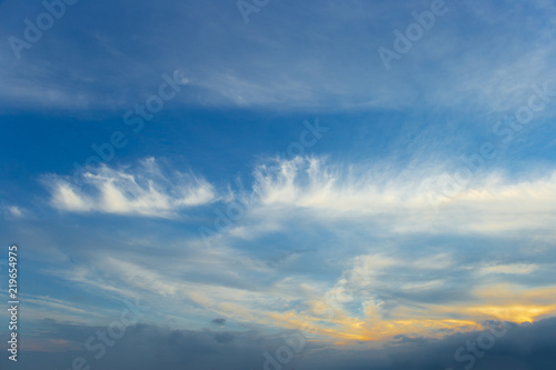 Sky and clouds at summer sunset