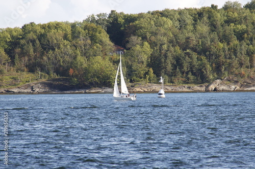 Canvas Print Voilier sur le fjord à Oslo, Norvège