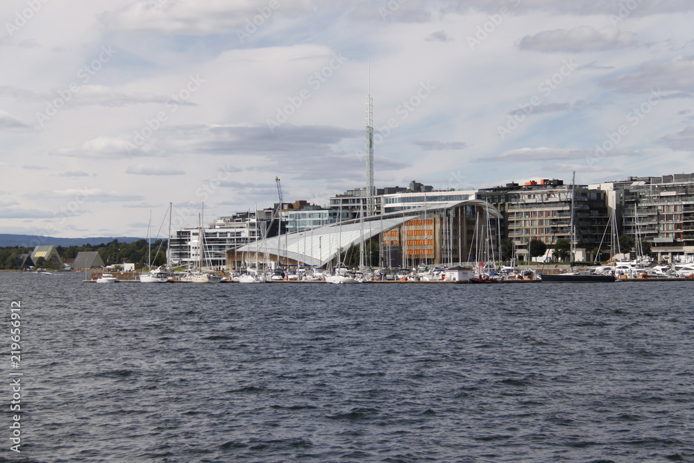 Marina et quartier de Tjuvholmen à Oslo, Norvège