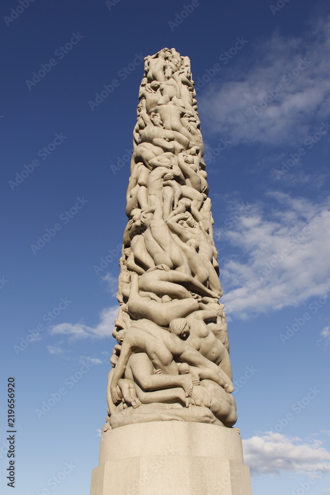 Monolithe du parc de sculptures Vigeland à Oslo, Norvège