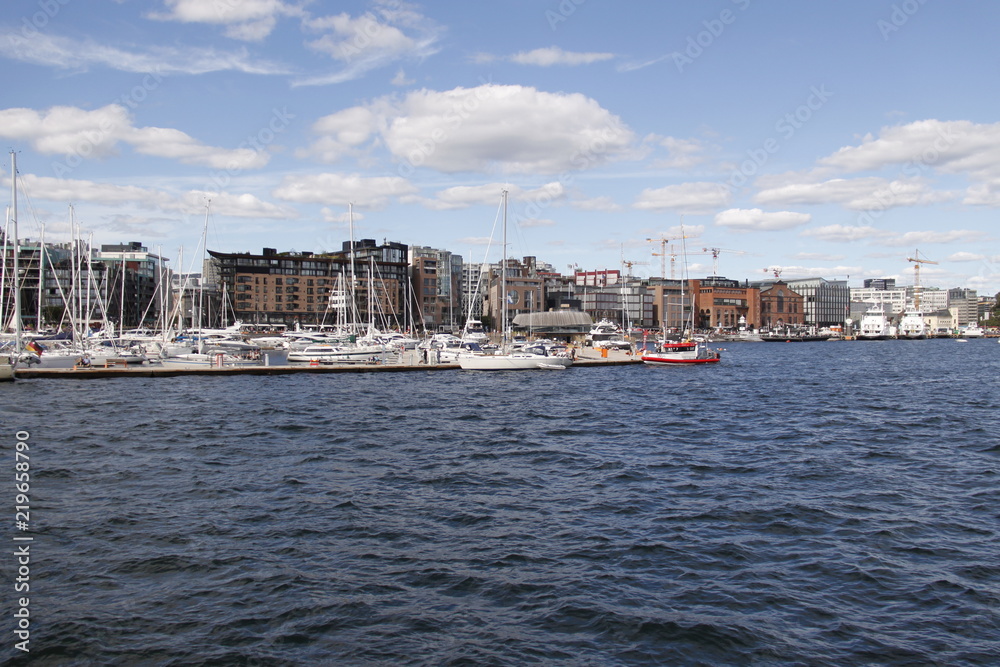 Fototapeta premium Marina dans le port de Oslo, Norvège