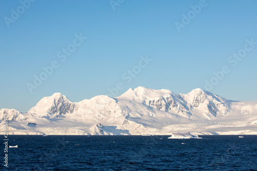 ice in the Antarctica with iceberg in the ocean