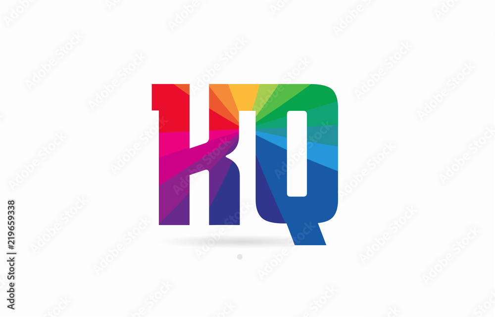 rainbow colored alphabet combination letter kq k q logo design rainbow colored alphabet combination letter kq k q logo design