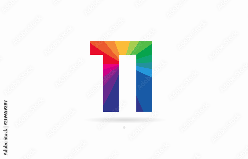 rainbow colored alphabet combination letter ti t i logo design rainbow colored alphabet combination letter ti t i logo design