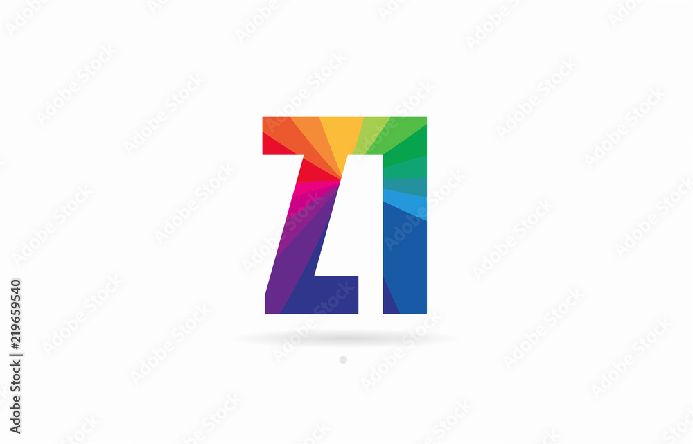 rainbow colored alphabet combination letter zi z i logo design rainbow colored alphabet combination letter zi z i logo design