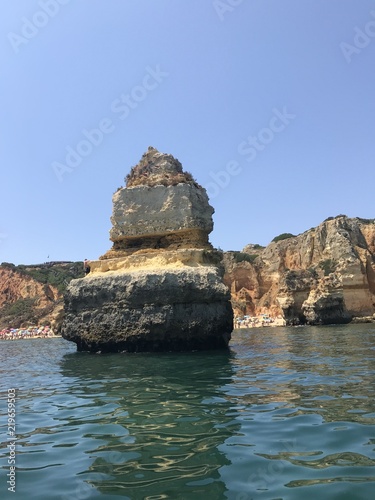 Rock, Algarve, Sea, Portugal, Summer, Nature