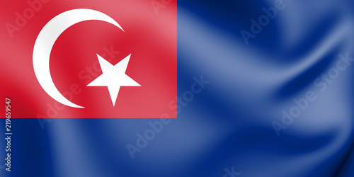 3D Flag of Johor, Malaysia.
