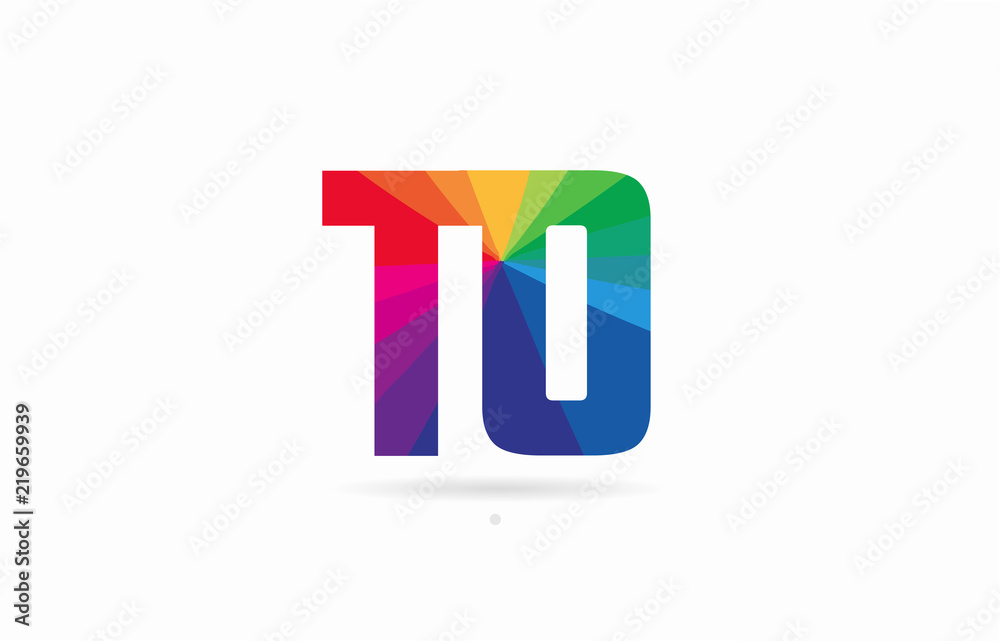 rainbow colored alphabet combination letter to t o logo design rainbow colored alphabet combination letter to t o logo design