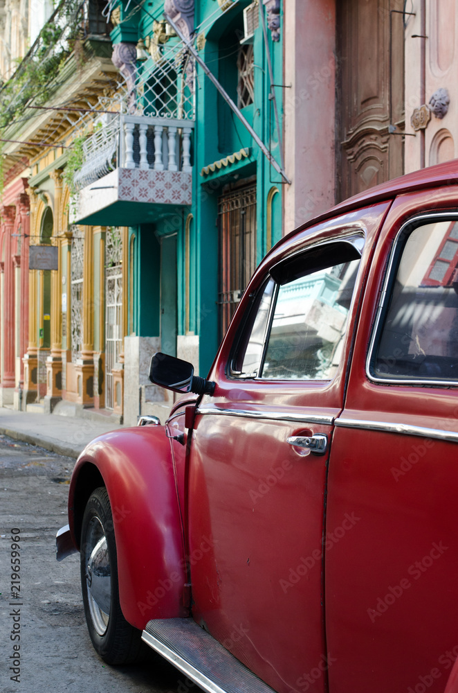Old vintage american car in the streets of Havana, Cuba
