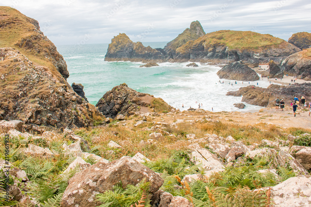 Foodpath to Kynance Cove (Porth Keynans)The Lizard Peninsula West Cornwall South England UK