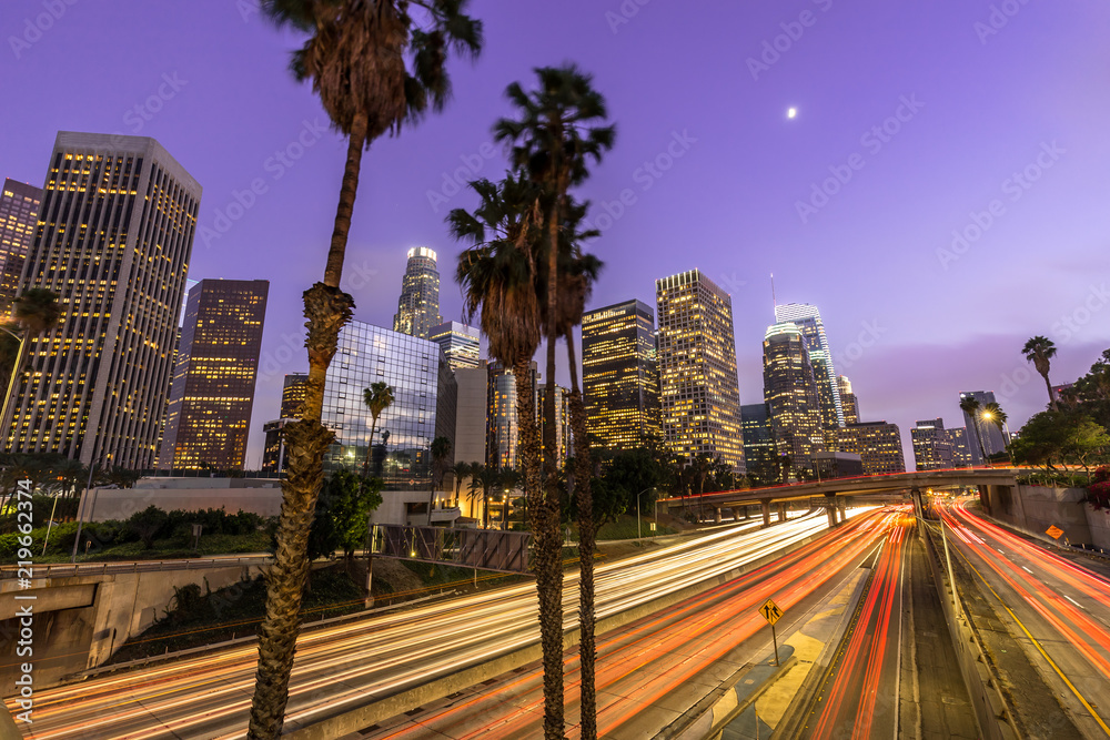 Naklejka premium Panoramę centrum Los Angeles