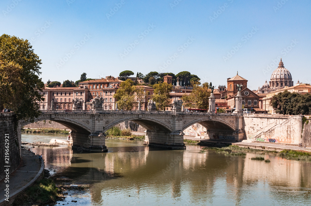 Fototapeta premium View on Tiber and St Peter Basilica in Vatican
