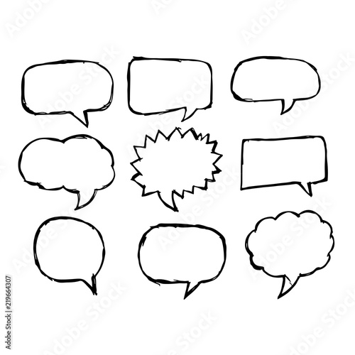 Speech Bubble icon hand drawn