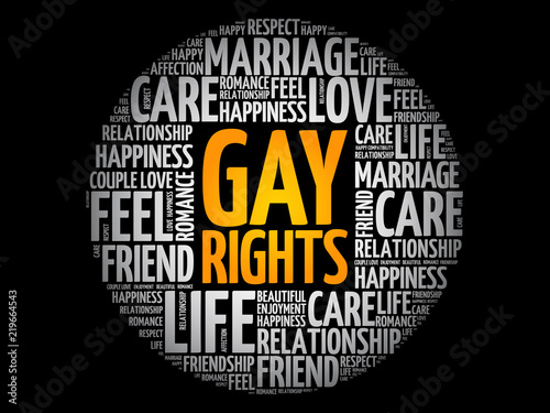 Gay rights circle word cloud collage concept photo