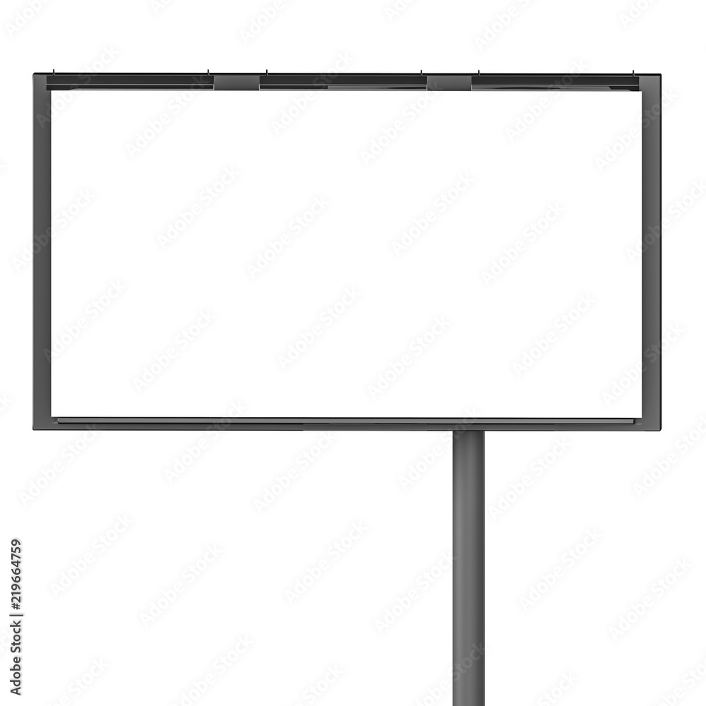 A pure advertising banner on a column with a backlight. mockup on a white background. 3D rendering A pure advertising banner on a column with a backlight. mockup on a white background. 3D rendering