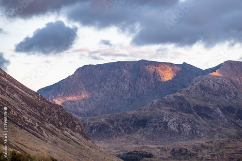 The Tryfan seen from Nant Ffrancon , Snowdonia National Park, Wales, UK