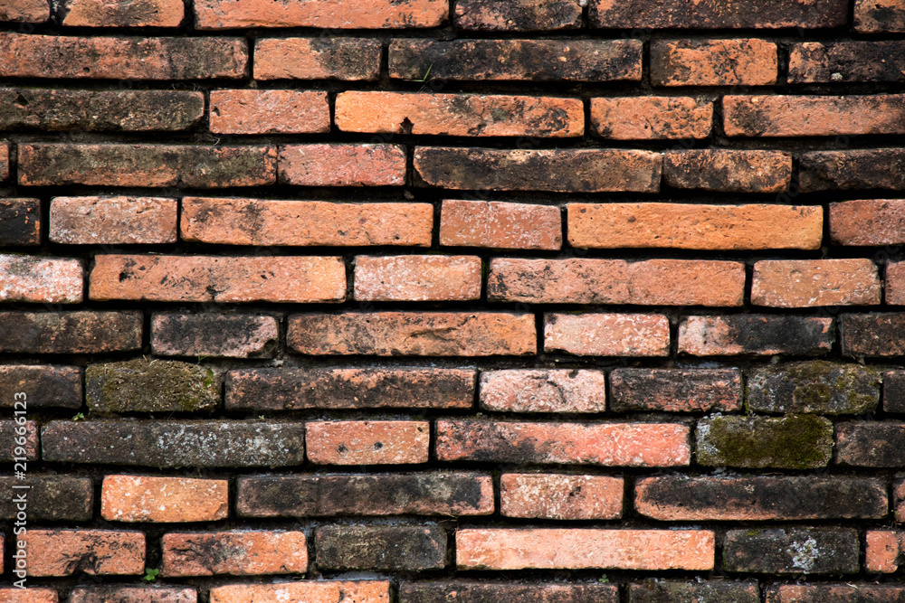 Old red color brick wall textured background Old red color brick wall textured background