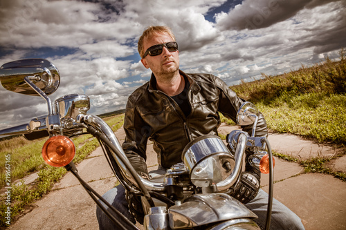 Biker on a motorcycle © Andrei Armiagov