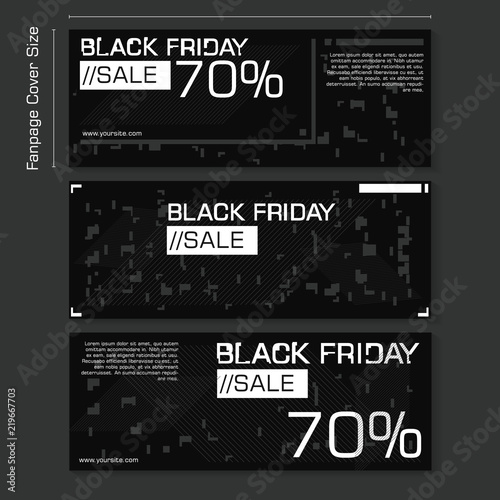 Black friday sale for social media fanpage banner cover size template. Black friday Hacker background template design style