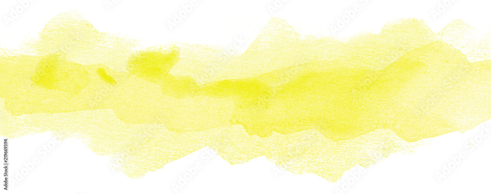 Abstract watercolor yellow bright spot strip design element