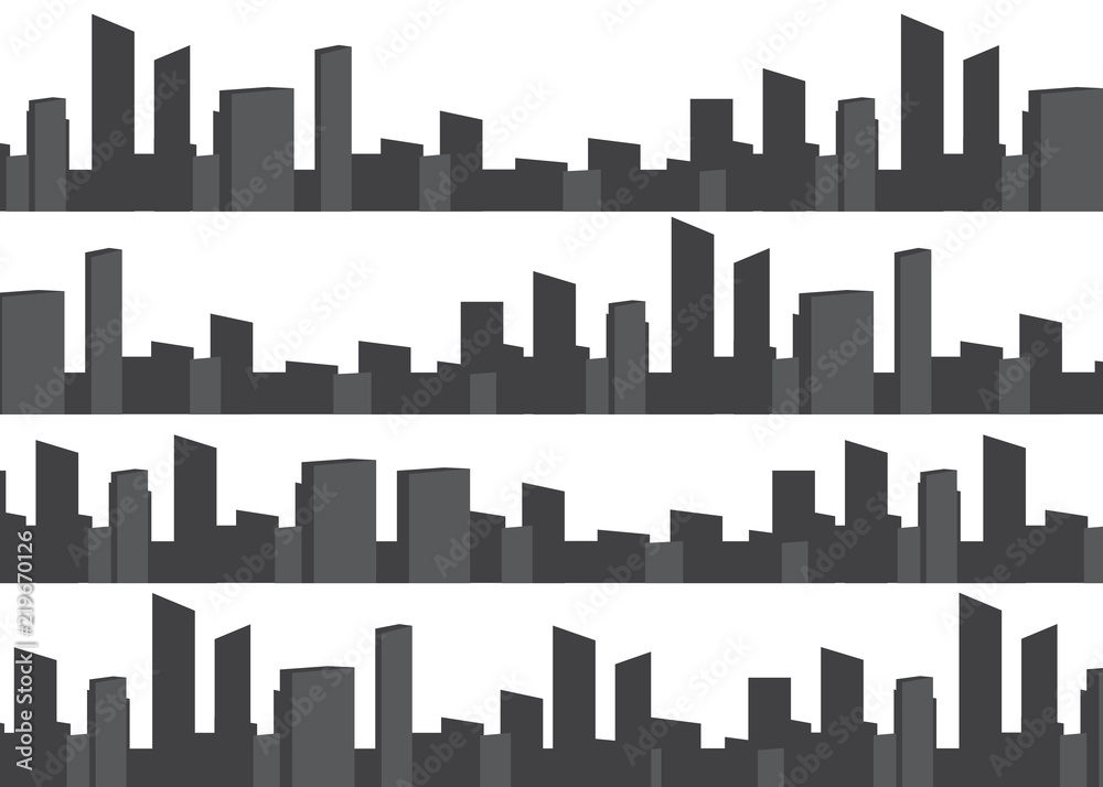 City vector panorama. Cityscape architecture background. Urban set panorama cities