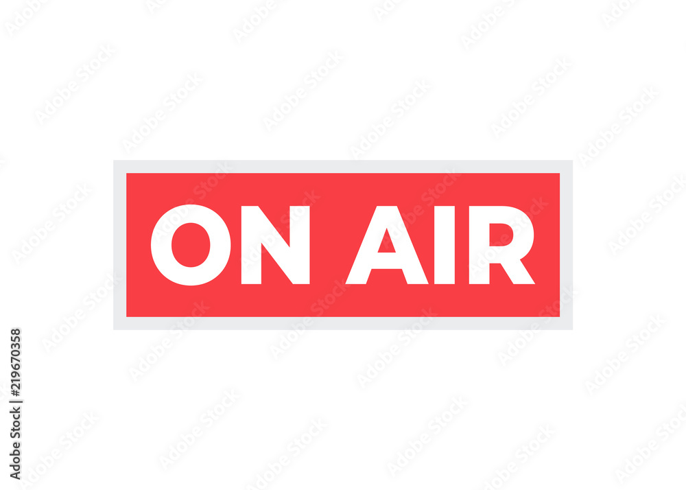 Fototapeta premium Broadcast studio on air light. On-air sign radio and television