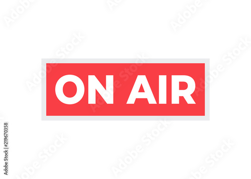 Broadcast studio on air light. On-air sign radio and television