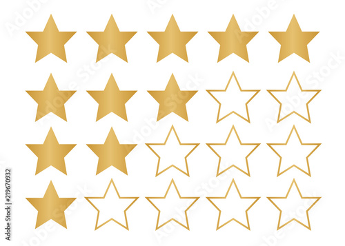 5 star rating icon. Star rate vector illustration