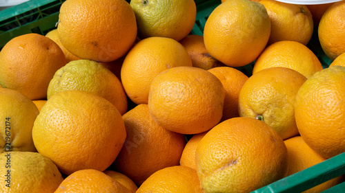 beautiful organic oranges on the market
