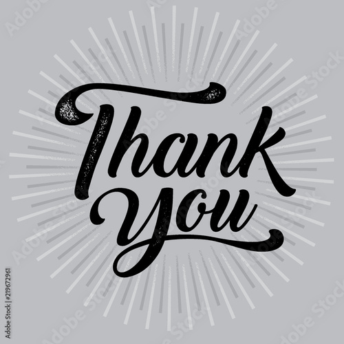 Thankyou typography poster. Celebration text , badge. Vector calligraphy
