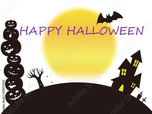 ハロウィン　月　10月