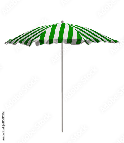 Beach umbrella - Green-white striped