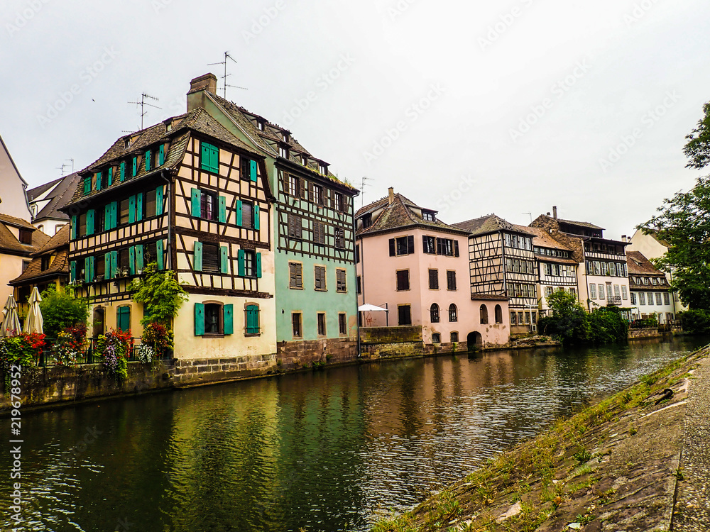 Half timbered houses in La Petite France district of Strasbourg, Alsace, France