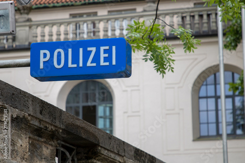 German police (polizei) sign in munich/germany