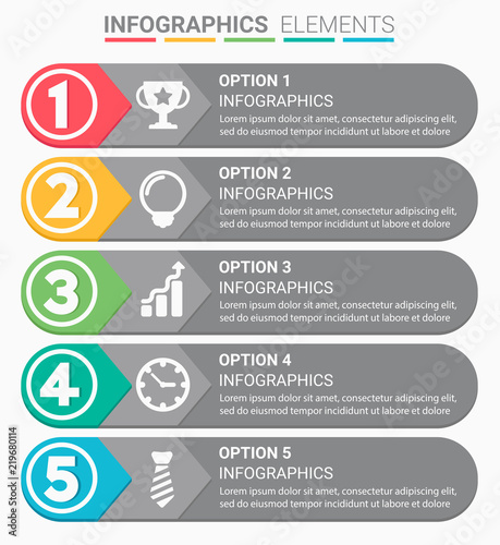 INFOGRAPHICS element abstract design the number top five list template