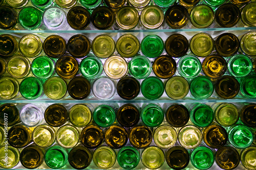 Colorful bottles bottoms