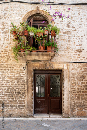 House facade in Bari  Italy.