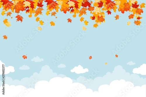Blue autumn sky