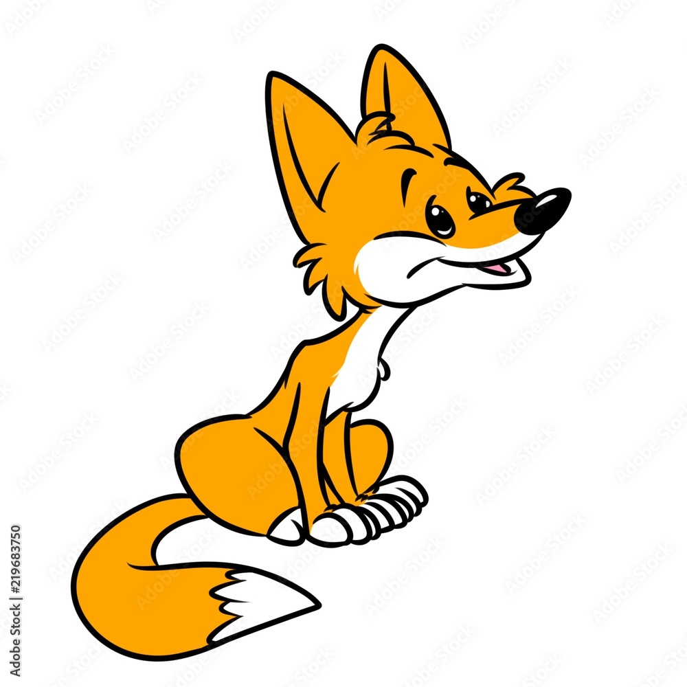 Little funny fox animal character cartoon illustration isolated image Little funny fox animal character cartoon illustration isolated image