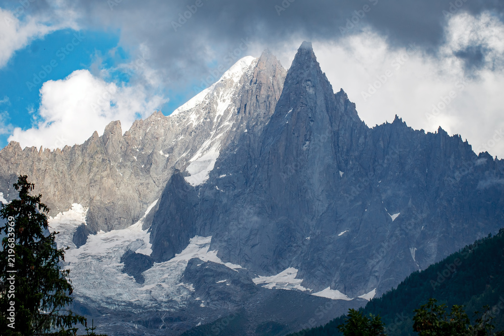 Change in the weather in the European Alps, summer, near Chamonix Mont Blanc.