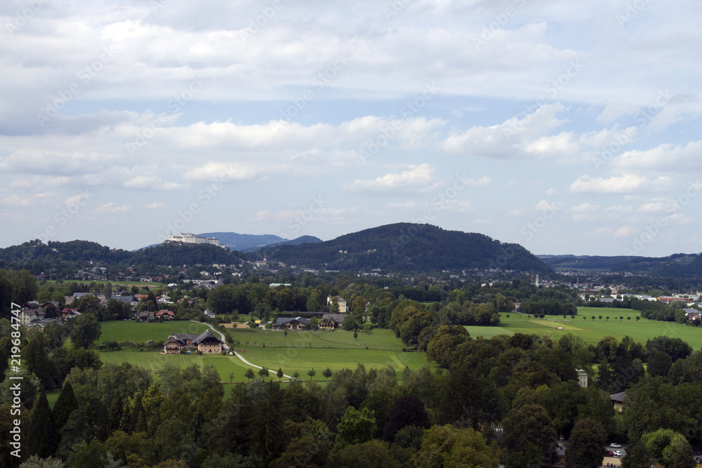 panorama di Salisburgo con vista della Fortezza